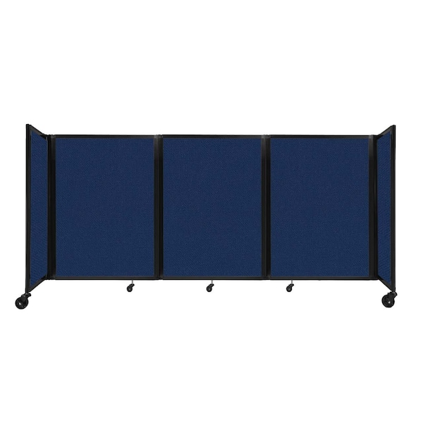 Room Divider 360 Folding Portable Partition 8'6" x 4' Navy Blue Fabric